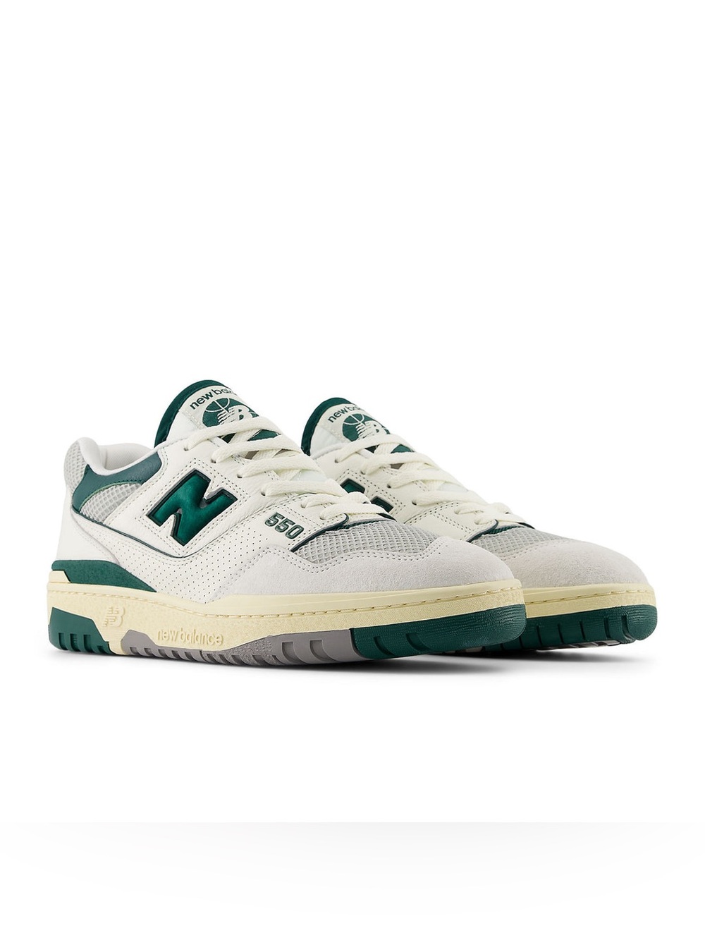 New Balance Boys 550 Sea Salt
Pack Classic Basketball Shoes - Marsh Green SZ 4.5